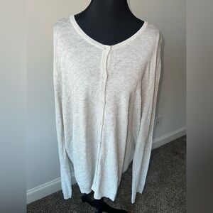 Hilary Radley Diamond Stitch Light Grey Button-Up Cardigan Size XXL